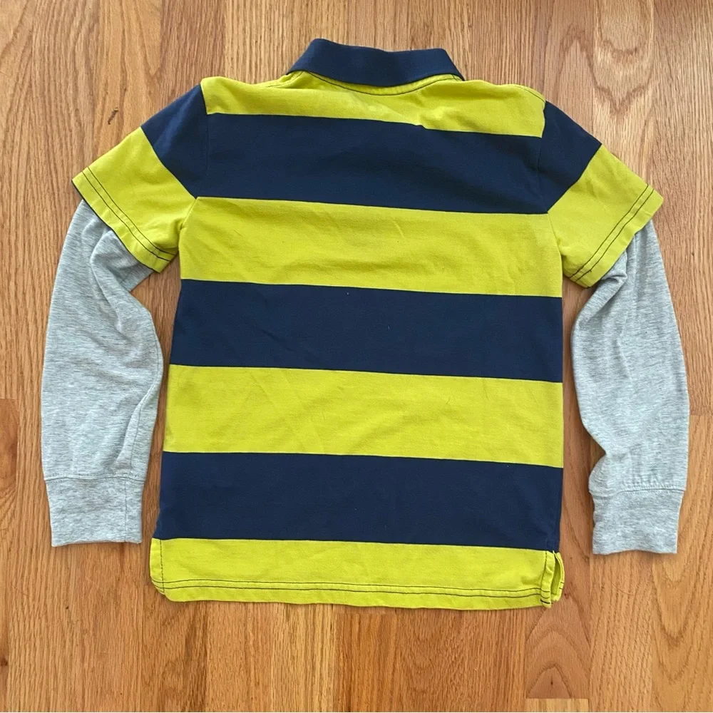GapKids Long Sleeve Striped Polo (Size Kids Small)